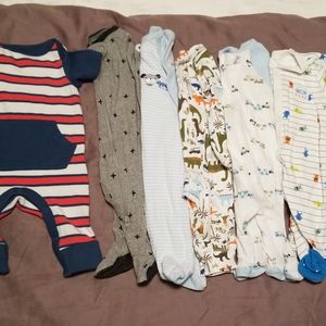 Newborn pajama onesies 6PC